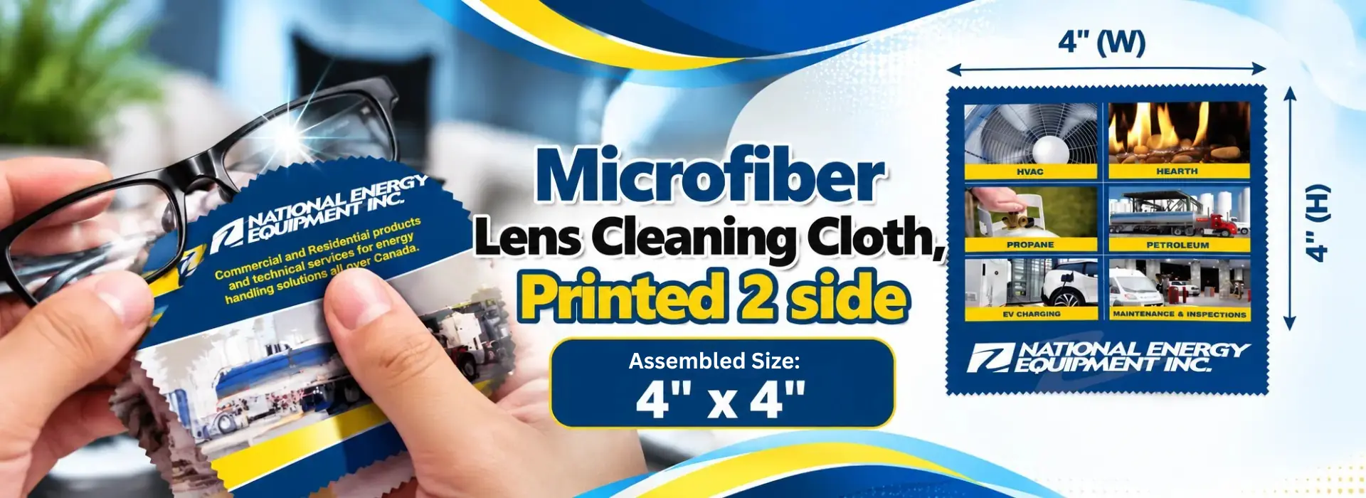 Microfiber Lens Cleaning Cloth, Printed 2 side – 4×4