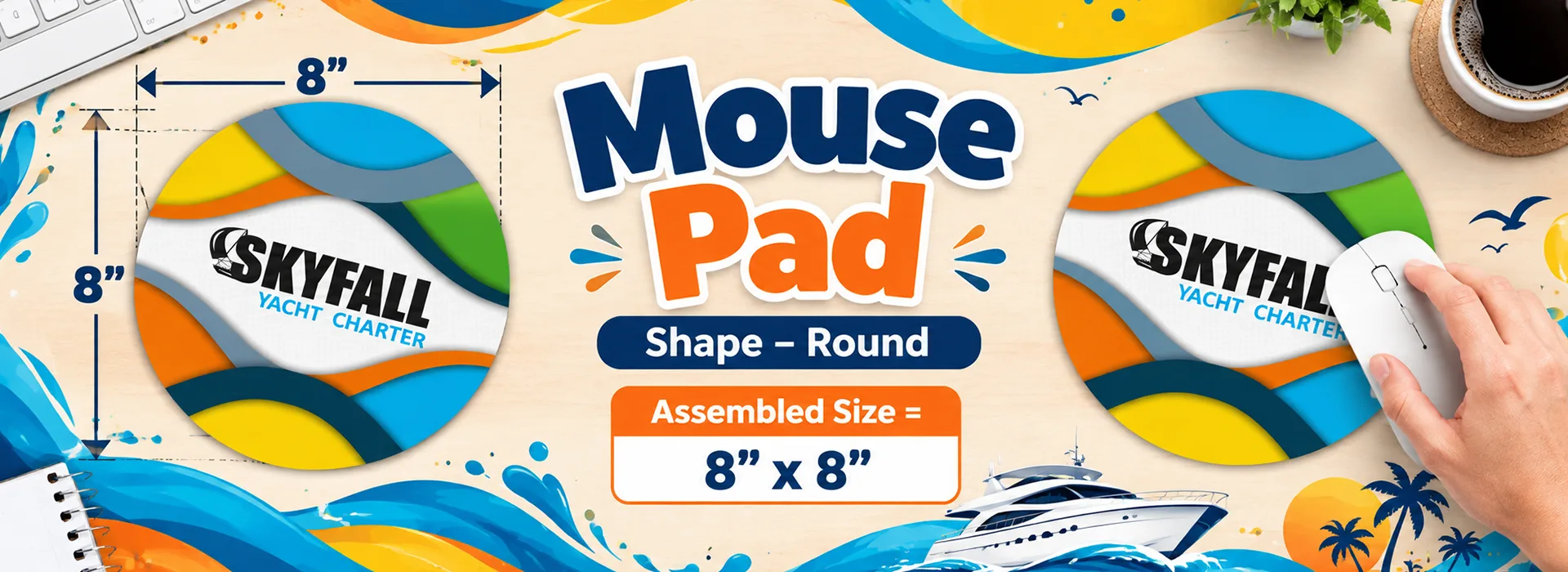 Présentation du produit rond pour tapis de souris