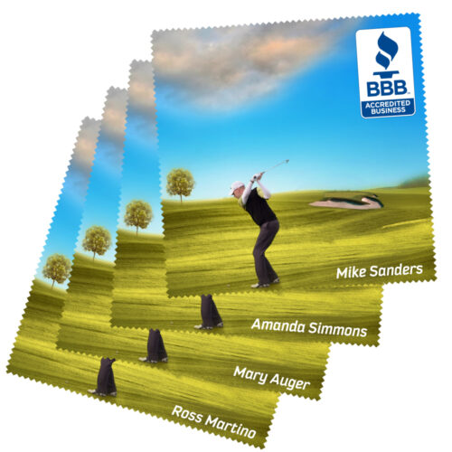 Microfiber Lens Cleaning Cloth, Golf Theme - 10" x 10"