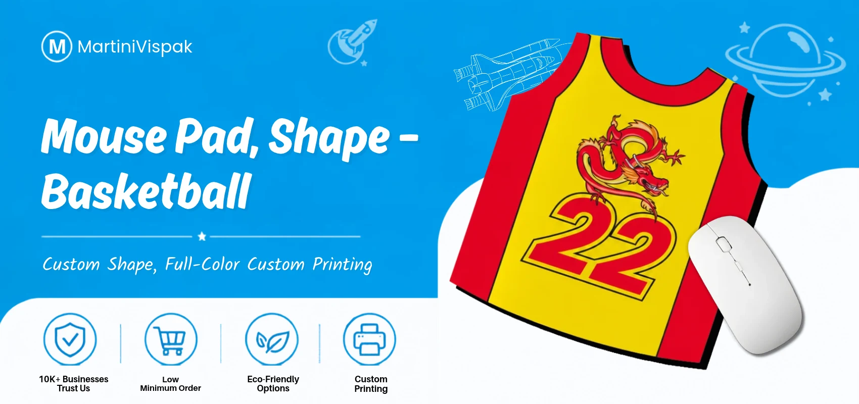 Mouse Pad, Shape – Basketball 1
