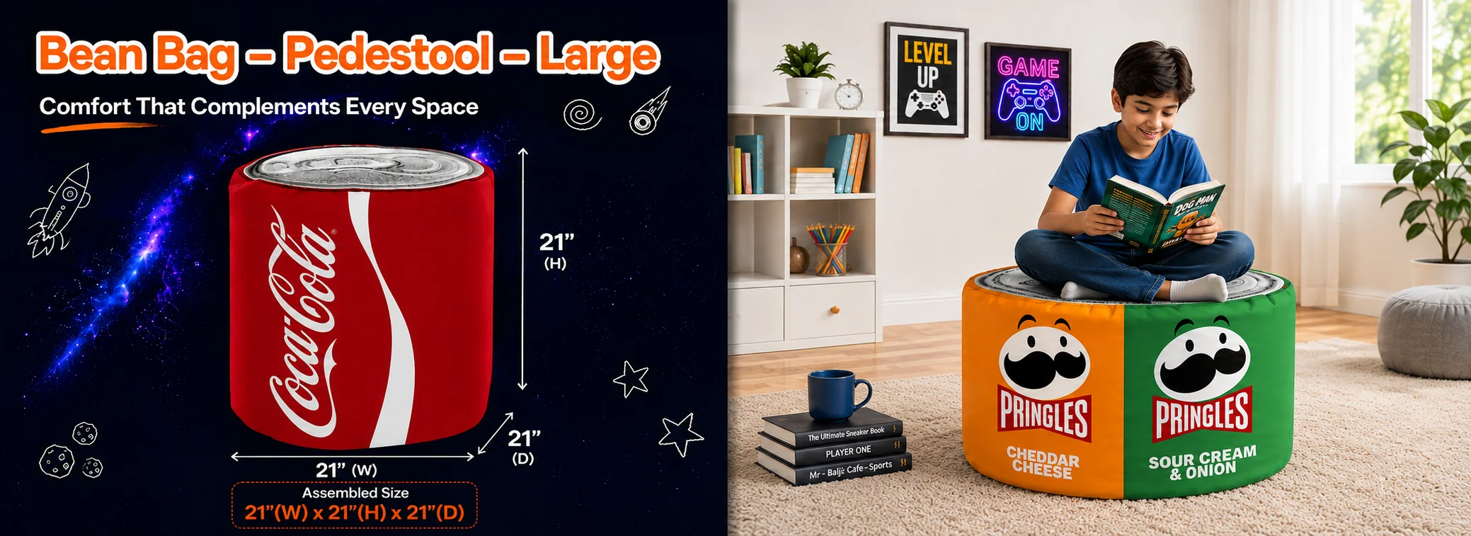 Bean-Bag – Pedestool – Large-wh