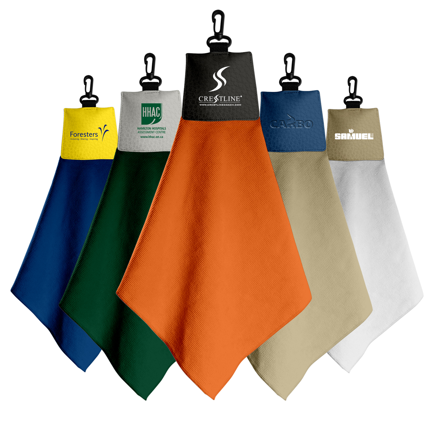 Serviette de Golf en Microfibre avec Entête Similicuir