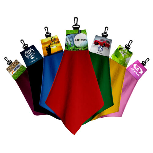 Serviette de Golf en Microfibre avec Entête Sublimé